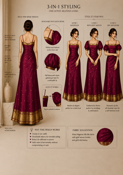 3 in 1 Traditional Dress